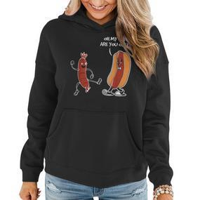 Hot Dog Comic Schwarzes Hoodie Oh My God, Are You Okay? Lustiges Design - Seseable De