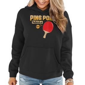 Ping Pong Ninja Tischtenniskelle Frauen Hoodie - Seseable De