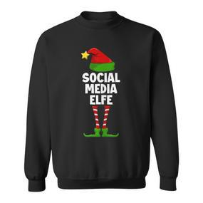 Damen Sweatshirt Social Media Elfe, Partnerlook Weihnachten - Seseable De