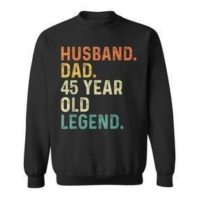 Ehemann Papa 45 Jahre Alte Legende, Retro Vintage Sweatshirt zum 45. Geburtstag - Seseable De