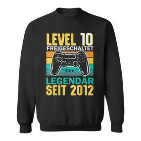 Kinder Level 10 Jahre Geburtstag Junge Gamer 2012 Geburtstag Sweatshirt - Seseable De