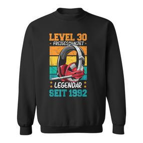 Level 30 Jahre Geburtstags Mann Gamer 1992 Geburtstag Sweatshirt - Seseable De