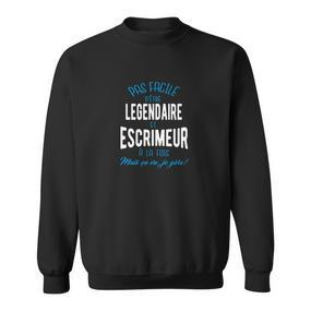 Schwarzes Sweatshirt für Fechter, Légendaire Escrimeur Motiv - Seseable De