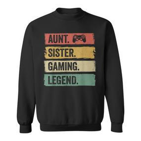 Vintage Tante Siter Gaming Legende Retro Video Gamer Tante Sweatshirt - Seseable De