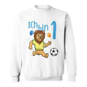Kinder Erster 1 Geburtstag Fußball Löwe Ich Bin Eins 1 Jahr Sweatshirt - Seseable De