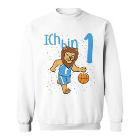 Kinder Erster 1 Geburtstag Löwe Basketball Ich Bin Eins 1 Sweatshirt - Seseable De