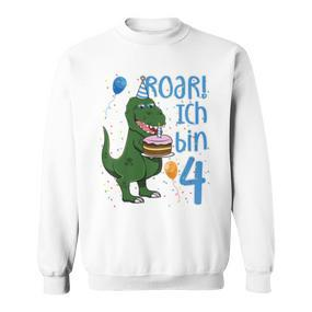 Kinder T-Rex 4. Geburtstag Sweatshirt, Lustiges Dino 4 Jahre Motiv - Seseable De