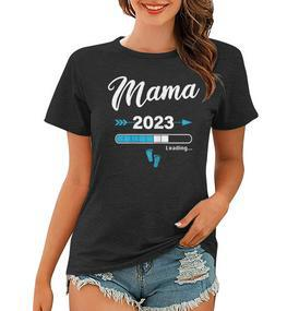 Damen Mama Loading 2023 Frauen Tshirt für Werdende Mütter - Seseable De