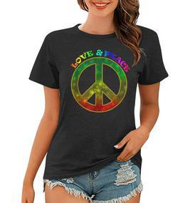 Love Peace 60Er 70Er Jahre Hippie-Kostüm Frauen Tshirt - Seseable De
