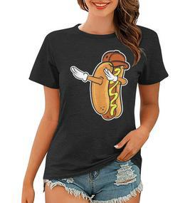 Lustiges Hot Dog Dabbing Frauen Tshirt, Tanzendes Würstchen Design - Seseable De