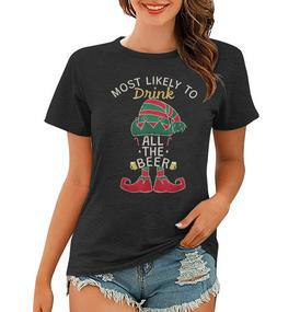 Lustiges Weihnachtsgetränk All The Beer Frauen Tshirt - Seseable De