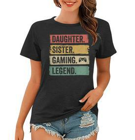 Tochter Schwester Gaming Legende Vintage Video Gamer Girl Frauen Tshirt - Seseable De