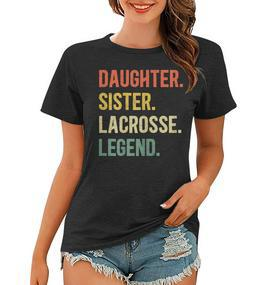 Vintage Tochter & Schwester Lacrosse Legende, Retro Lacrosse Girl Frauen Tshirt - Seseable De