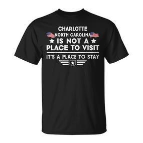 Charlotte North Carolina Ort Zum Besuchen Bleiben Usa City T-Shirt - Seseable De