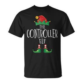 Controller Elf Gamer Familie Passender Pyjama Weihnachten T-Shirt - Seseable De