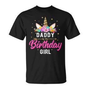 Einhorn Geburtstag Papa Des Geburtstags Mädchen Geschenk V2 T-Shirt - Seseable De