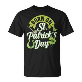 Geboren Am St Patricks Day St Patricks Day Geburtstag Ire T-Shirt - Seseable De