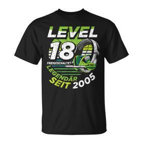 Level 18 Jahre Geburtstags Junge Gamer 2005 Geburtstag T-Shirt - Seseable De