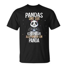 Lustiges Panda T-Shirt: Pandas sind süß - Ich bin ein Panda - Schwarz - Seseable De