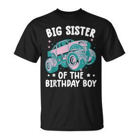 Monster Truck Passende Große Schwester Des Geburtstagskindes T-Shirt - Seseable De