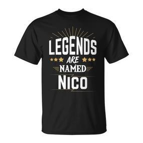 Personalisiertes Legends Named Nico T-Shirt, Ideales Präsent für Nico - Seseable De