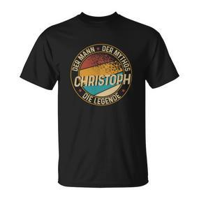 Personalisiertes Schwarzes T-Shirt Christoph - Der Mann, Mythos, Legende - Seseable De