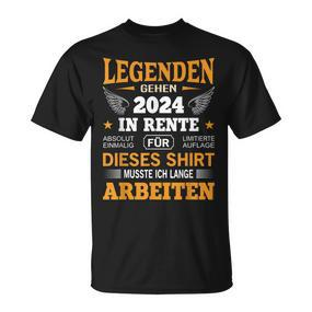 Rente 2024 Ruhestand Pension Deko Dekoration Rentner 2024 T-Shirt - Seseable De