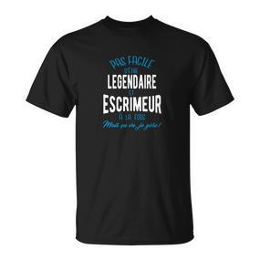 Schwarzes T-Shirt für Fechter, Légendaire Escrimeur Motiv - Seseable De
