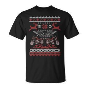 Weihnachten Motorrad Geschenk Biker Hässliche Weihnachten T-Shirt - Seseable De