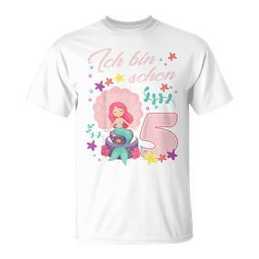 Kinder 5. Geburtstag Meerjungfrau T-Shirt, Mitgebsel für 5-jährige Mädchen - Seseable De