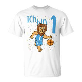 Kinder Erster 1 Geburtstag Löwe Basketball Ich Bin Eins 1 T-Shirt - Seseable De