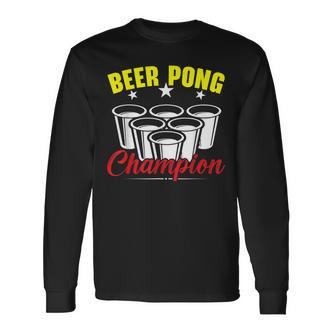 Beer Pong Champion Alkohol Trinkspiel Beer Pong Langarmshirts - Seseable De