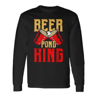 Beer Pong King Alkohol Trinkspiel Beer Pong V2 Langarmshirts - Seseable De