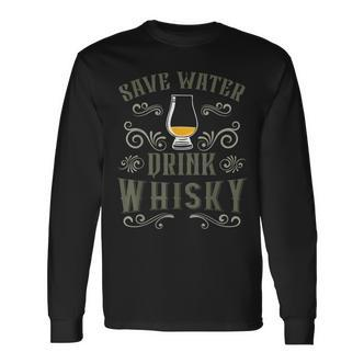 Herren Save Water Drink Whisky Langarmshirts, Islay Single Malt Motiv - Seseable De