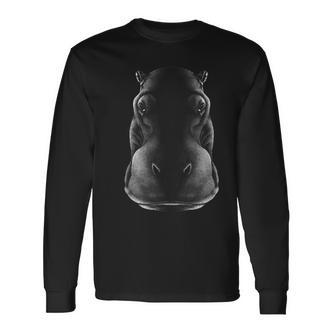 Künstler Tier Flußpferd Lustiges Hippo Nilpferd Langarmshirts - Seseable De