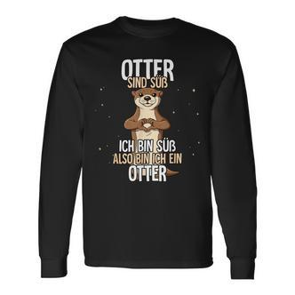 Lustiges Otter Langarmshirts: Ich Bin Süß, Also Bin Ich Ein Otter - Schwarz - Seseable De
