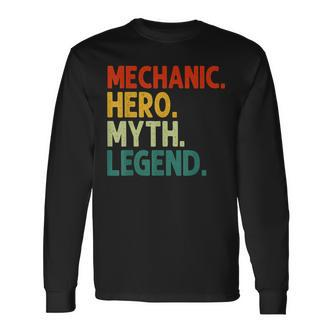 Mechaniker Held Mythos Legende Retro Vintage-Maschinist Langarmshirts - Seseable De