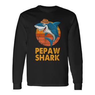 Pepaw Shark Vintage Papa Opa Vatertag Geschenke Langarmshirts - Seseable De