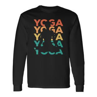 Retro Yoga Poses Langarmshirts, Farbenfrohes Design für Yoga-Liebhaber - Seseable De