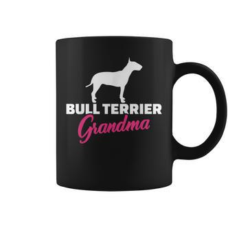 Bullterrier Oma Schwarzes Tassen, Hunde Silhouette & Text in Pink - Seseable De