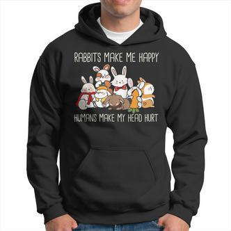 Hase Kaninchen Rabbits Make Me Happy Häschen Spruch Hoodie - Seseable De