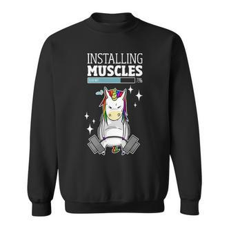 Installing Muscles Unicorn Gym Shirt Sweatshirt - Seseable De