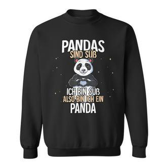 Lustiges Panda Sweatshirt: Pandas sind süß - Ich bin ein Panda - Schwarz - Seseable De