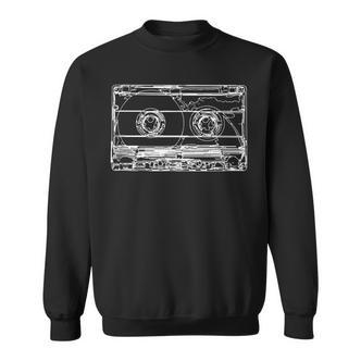 Retro Musik Kassette Skizze Vintage Audio Zeichnung Sweatshirt - Seseable De