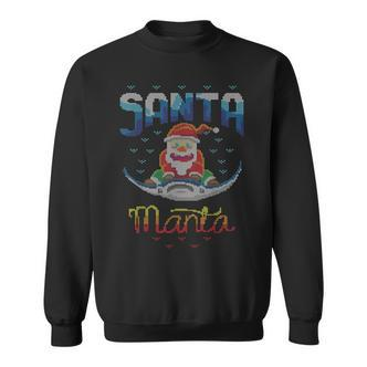 Santa Manta Claus Angeln Fischangler Hässlicher Weihnachts Sweatshirt - Seseable De