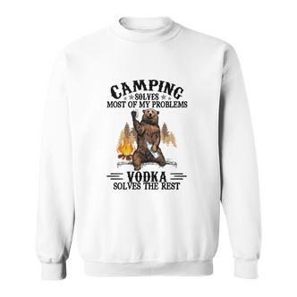 Camping und Vodka Bären-Lagerfeuer Sweatshirt, Lustiger Spruch Tee - Seseable De