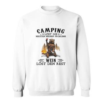 Camping und Wein Sweatshirt - Camping löst Probleme, Wein den Rest - Seseable De