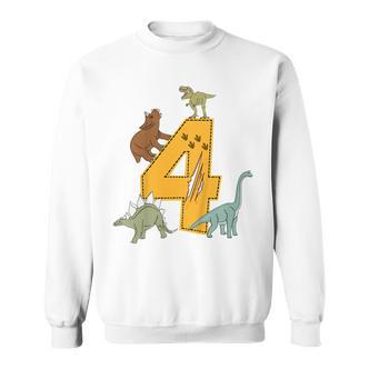 Kinder Geburtstags 4 Jahre Junge Dinosaurier Dino Sweatshirt - Seseable De