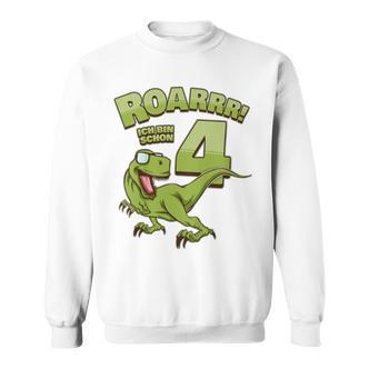 Kinder Vierter Geburtstag Geschenk Dinosaurier 4 Jahre Sweatshirt - Seseable De
