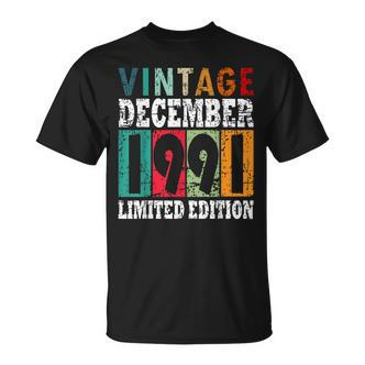 1991 Born In December Retro-Geschenkidee T-Shirt - Seseable De